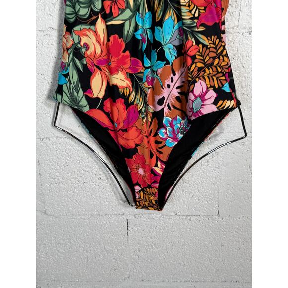 O'Neill Juniors Reina Women's Halter Cut-Out One-Piece Swimsuit Multi Large - Picture 2 of 11
